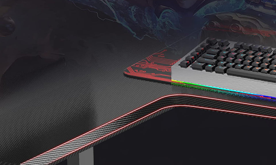 Dripex Ergonomic L Shape Computer Desk Large Carbon Fiber Desktop Surface