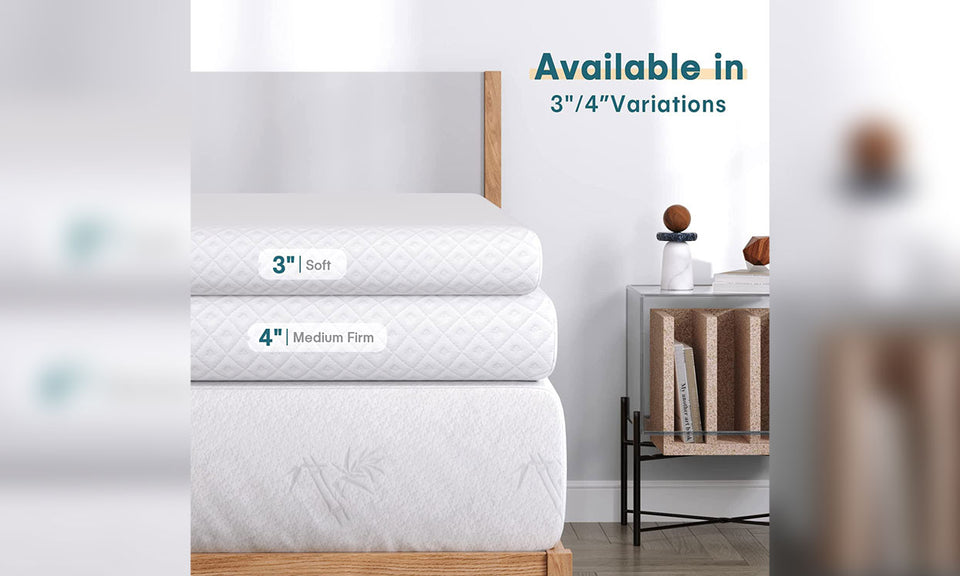Vesgantti Memory Foam Topper Gel & Bamboo for Cooling Sleep & Pressure Relieving