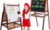 Dripex Kids Easel ,Childrens Bamboo Art Easel with Paper Roll ,Double-Sided Easel Kids ,Height Adjustable Magnetic Chalkboard Easel ,Kids Painting Blackboard with Other Accessories for Toddler