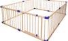 Dripex 204 x 184cm/  204 x 154cmWooden Baby Playpen, 8 Panels Large Play Fence for Toddlers, Kids Rectangle Activity Center Safety Play Yard with Lockable Door for Indoor and Outdoor