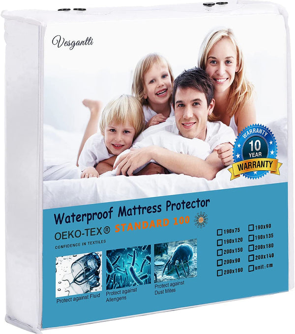 Mattress Cover with Fully Elastic Skirt,Waterproof Mattress, SafeRest Mattress Protector,Waterproof Mattress Pads