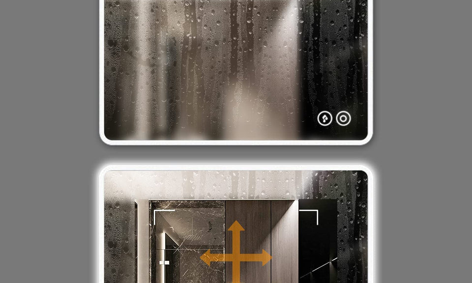 Dripex Illuminated Backlit LED Bathroom Mirror ,600*800 MM Bluetooth Bathroom Mirrors with Dimmable LED Lights and Demister Pad, Horizontal/Vertical