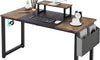 Dripex Computer Desk Industrial Writing Desk with Monitor Stand 47in Computer PC Laptop Table with Storage Bag and Hook for Home Office