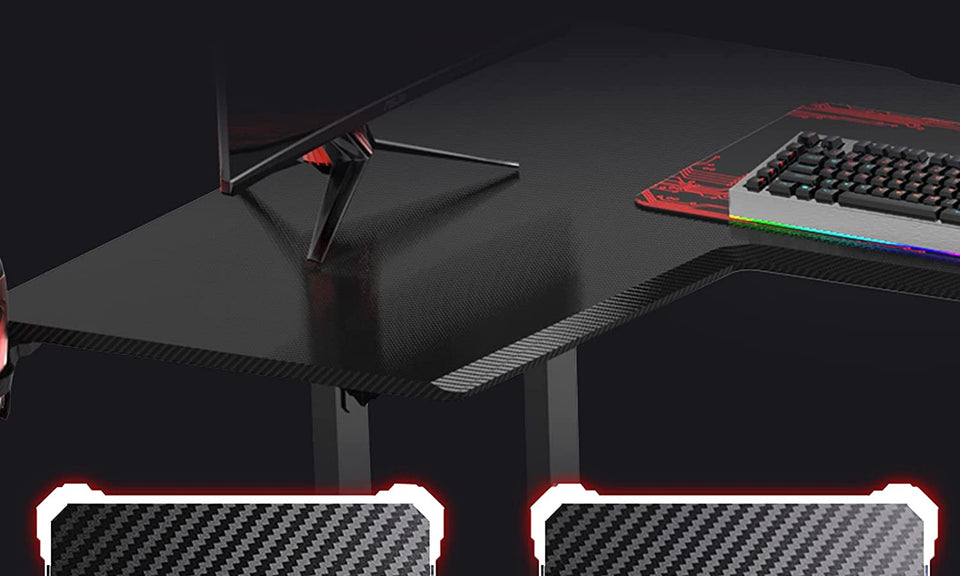 Dripex Ergonomic L Shape Computer Desk Large Carbon Fiber Desktop Surface