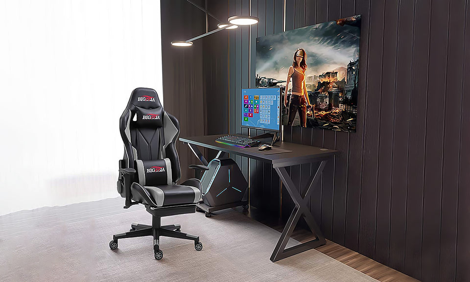 Bigzzia Gaming Chair - Ergonomic Office Chair (with footrest)