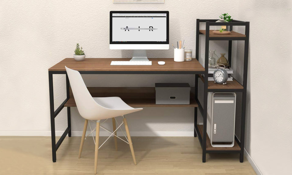 Yoleo Computer Desk with 4 Tier Storage Shelves