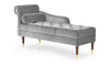 Vesgantti Velvet Chaise Longue With Left Armrest And Lumbar Pillow