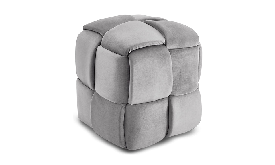 Vesgantti Cube Velvet Ottoman, Decorative Furniture Upholstered Pouffe Footstool