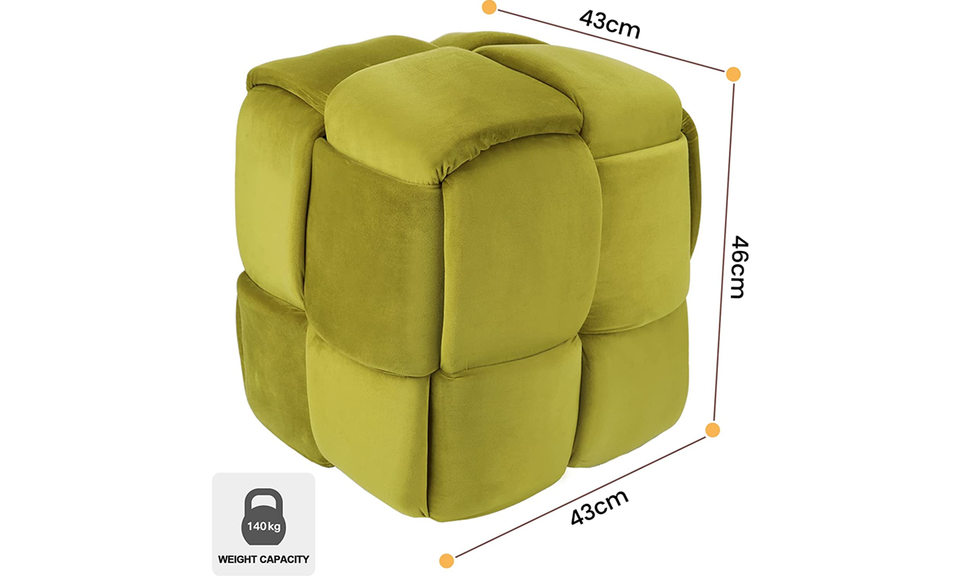 Vesgantti Cube Velvet Ottoman, Decorative Furniture Upholstered Pouffe Footstool
